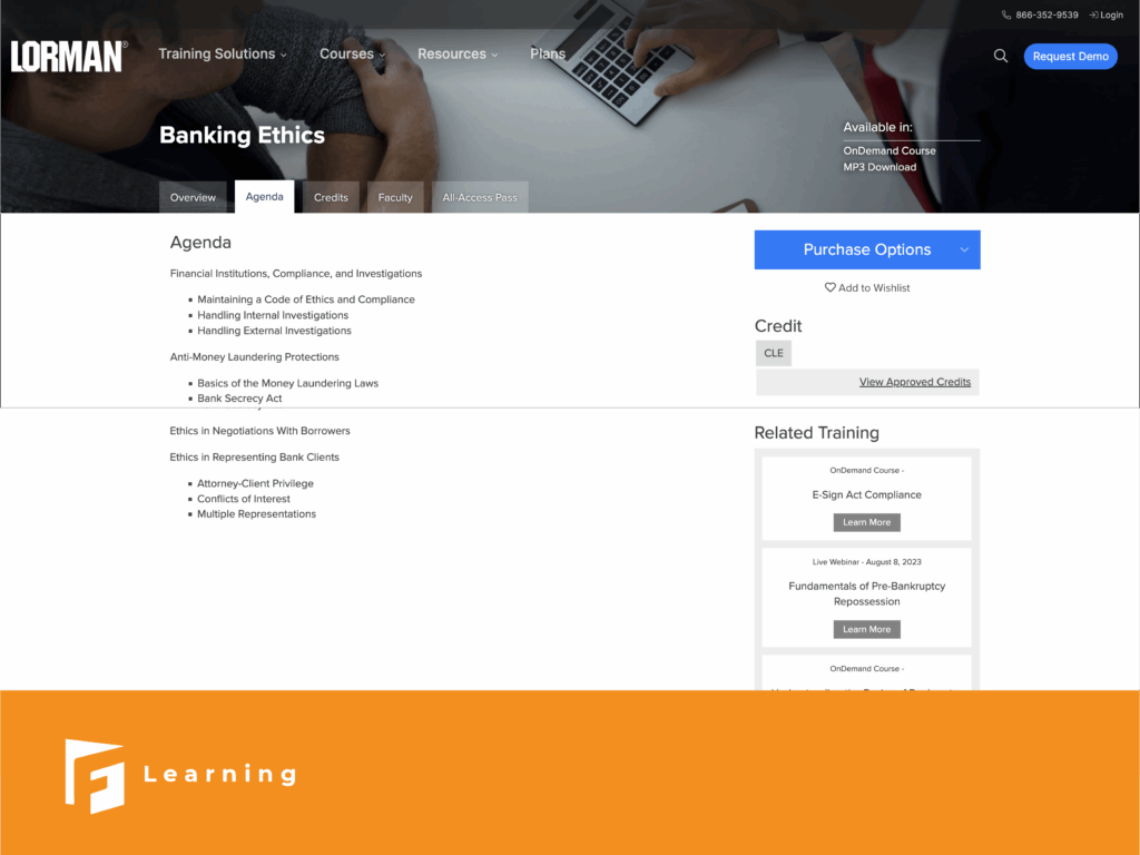 agenda example of ethics training programs of Lorman