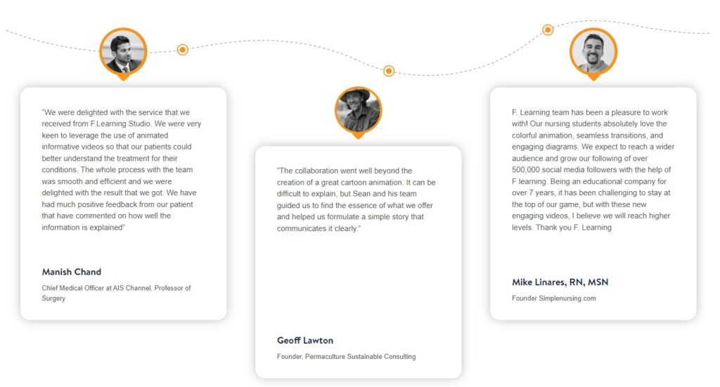 Customer's testimonials on healthcare animation services