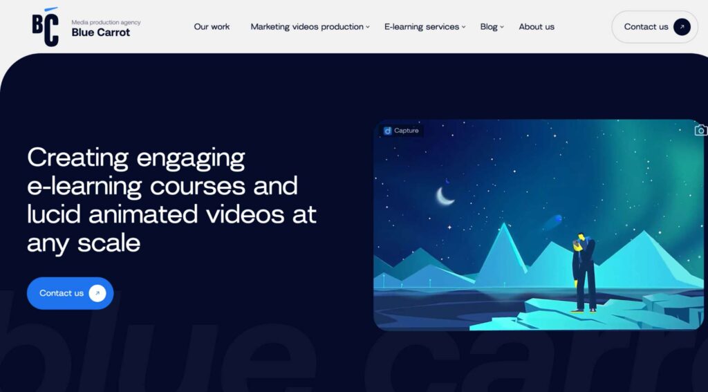 Blue Carrot is a famous eLearning video production company 