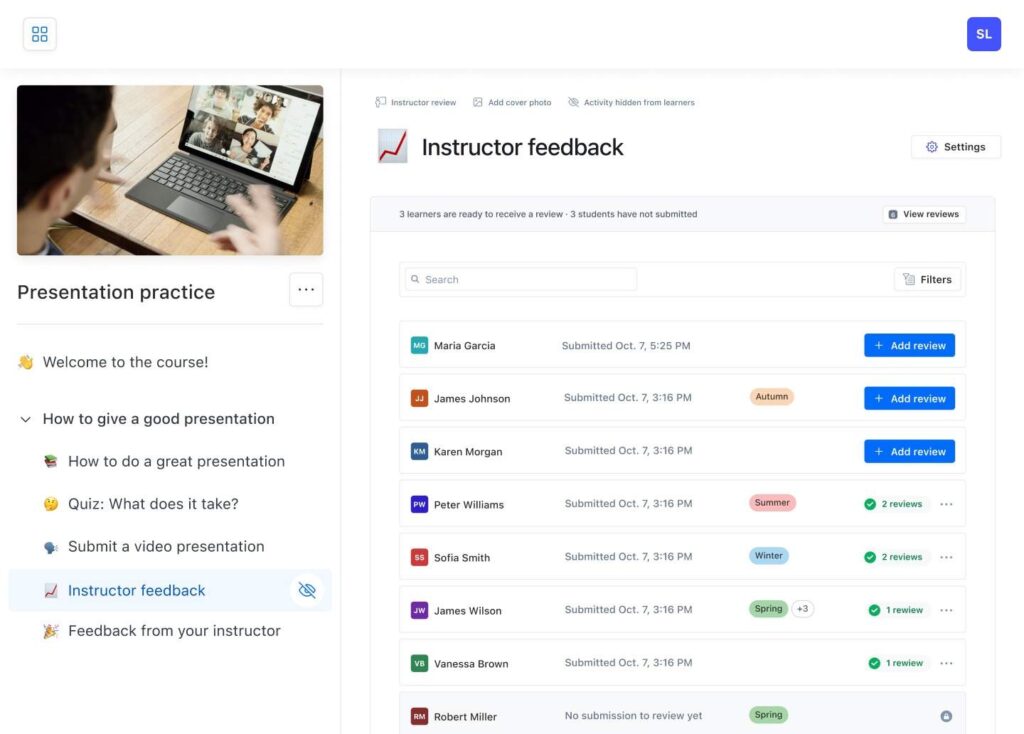 Eduflow: online discussion tools