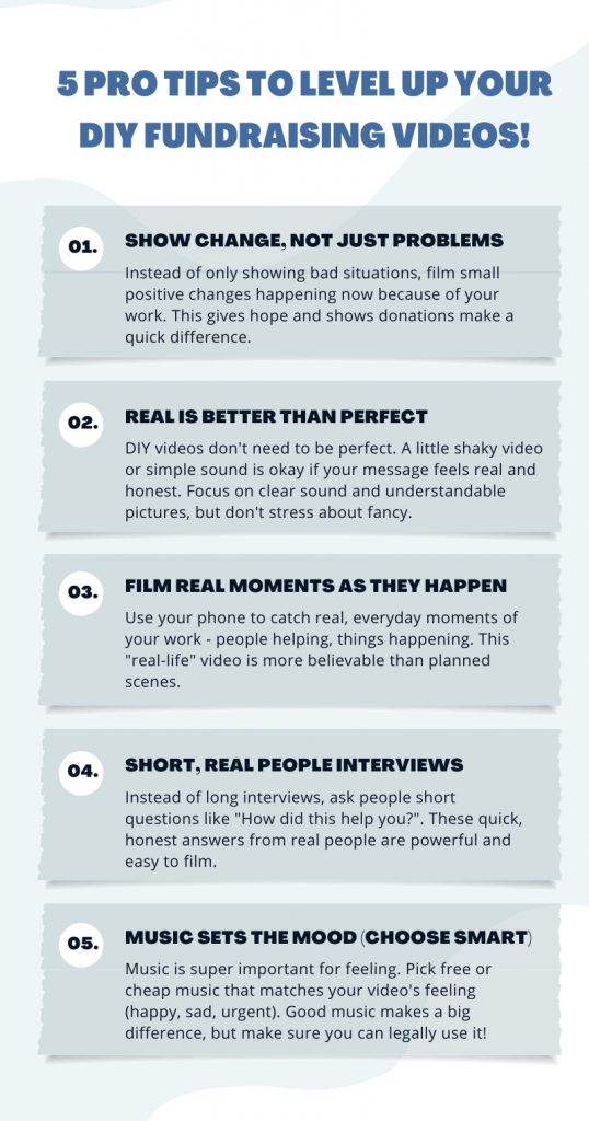 5 Pro Tips to Level Up Your DIY Fundraising Videos fundraising video production